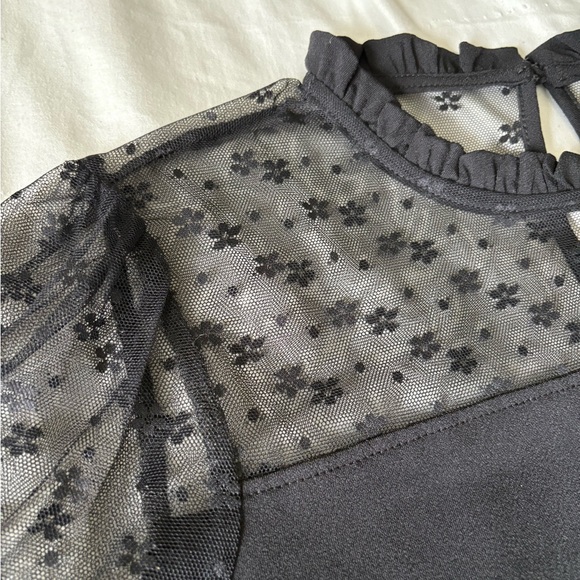 Elegant Black Sheer Sleeve Top, Worn Once! - Picture 2 of 8